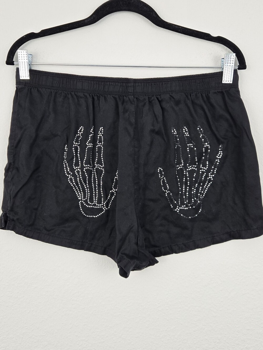 Black Pink Victoria Secrets Skeleton Pj Shorts